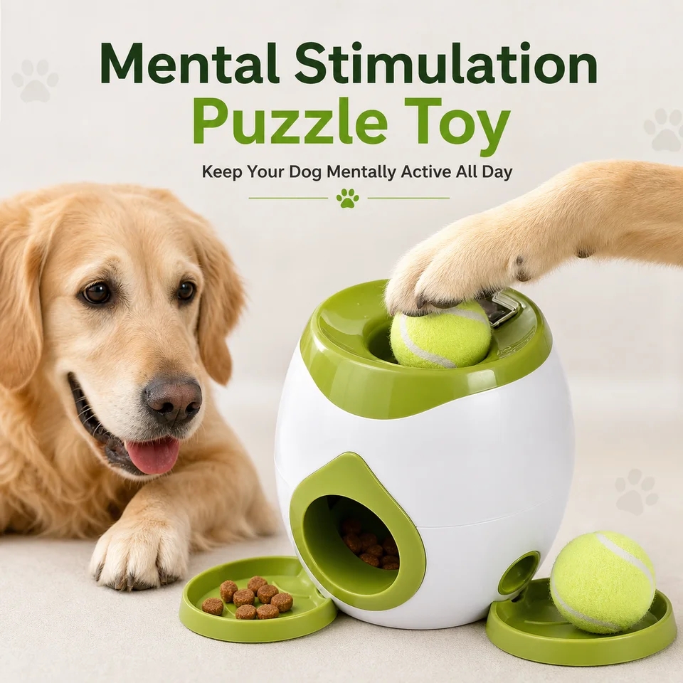Interactive Squeaky Plush Dog Toy - Lanciatore Automatico di Palline per Cani,